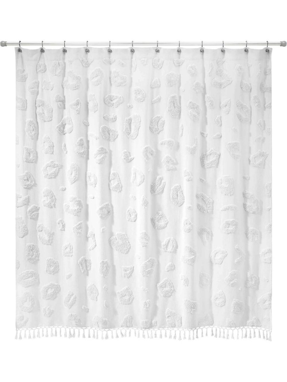 Woven Fabric Shower Curtain, 72x72 Waterproof Bathroom Decor, Stylish Design